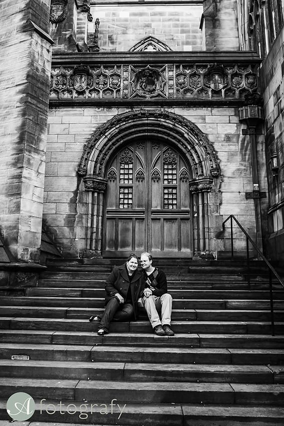 Edinburgh old city engagement portrait photography