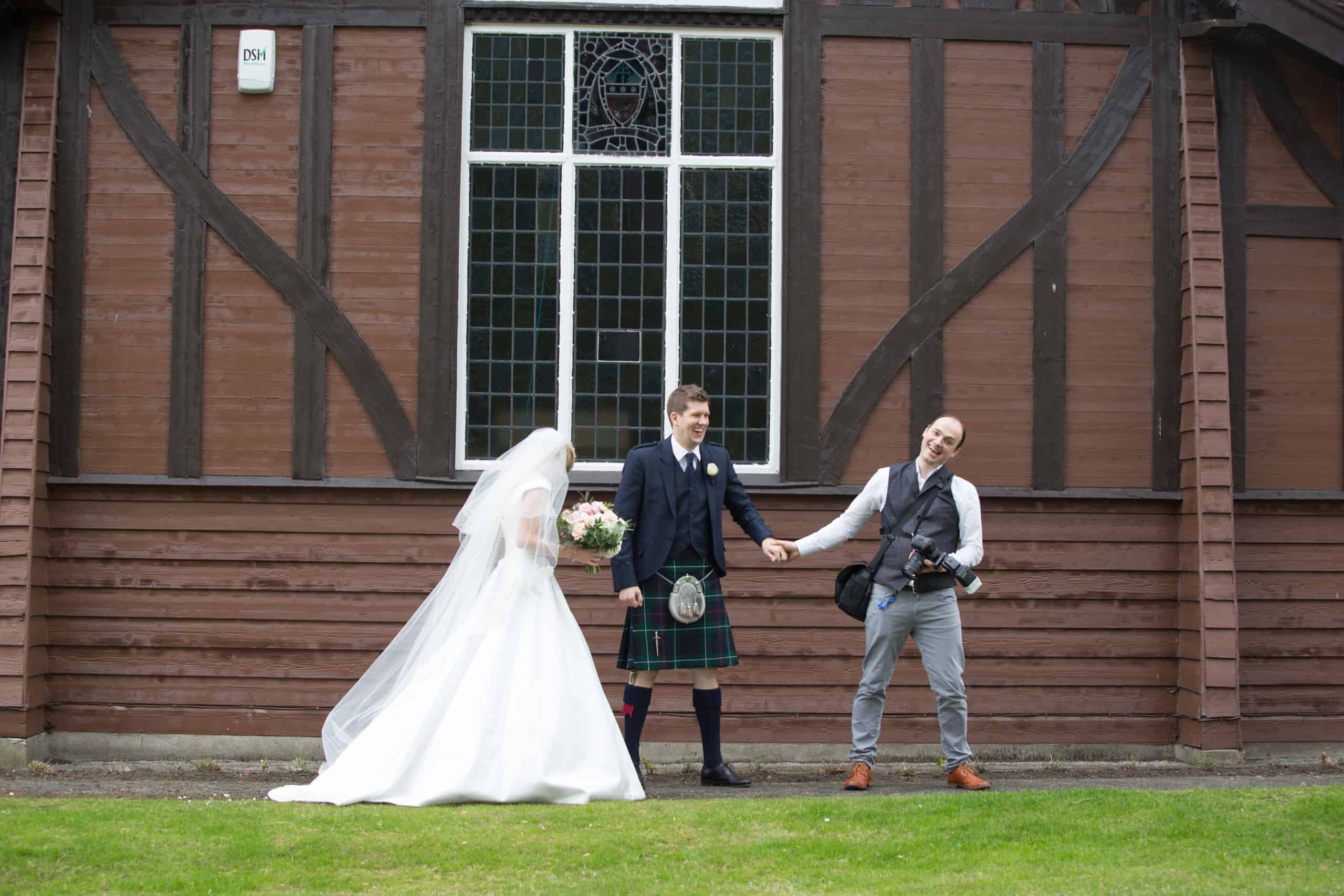 wedding photography in Edinburgh with fun photographer