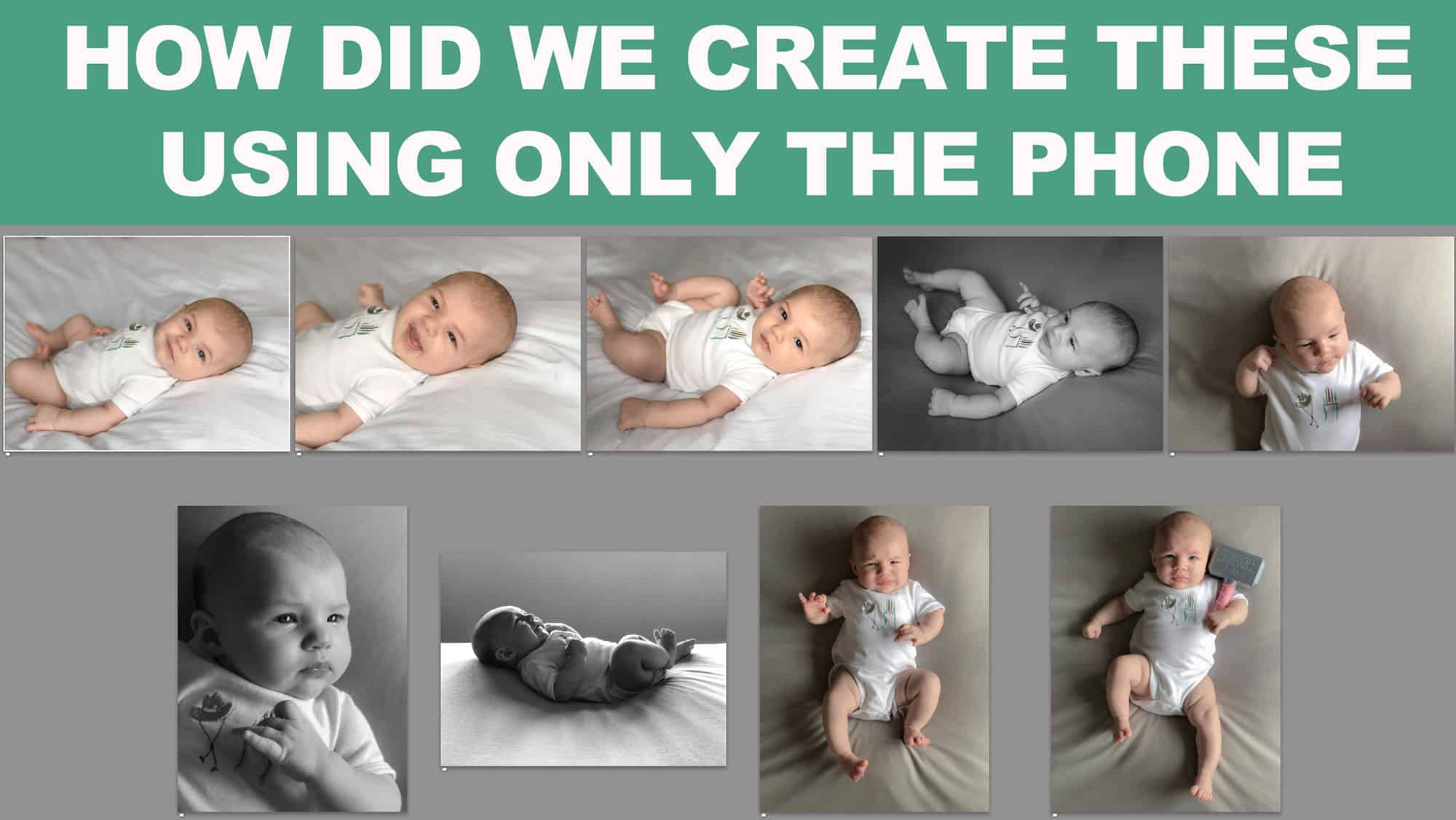 Take baby photos at home using only the phone diy project