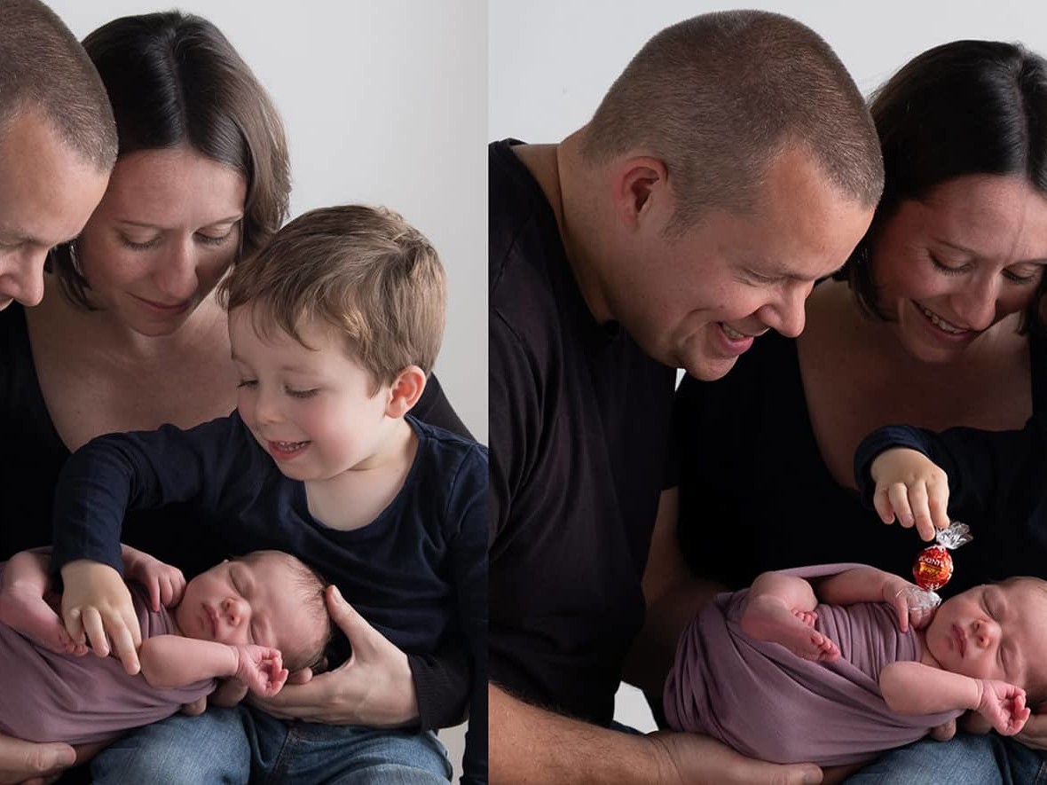 Newborn-and-sibling-photos-with-treats-tricks 29