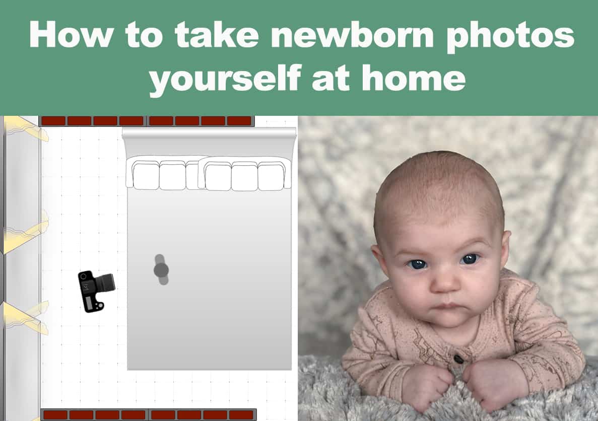 how to take baby photo on the tummy during diy photo shoot with the phone