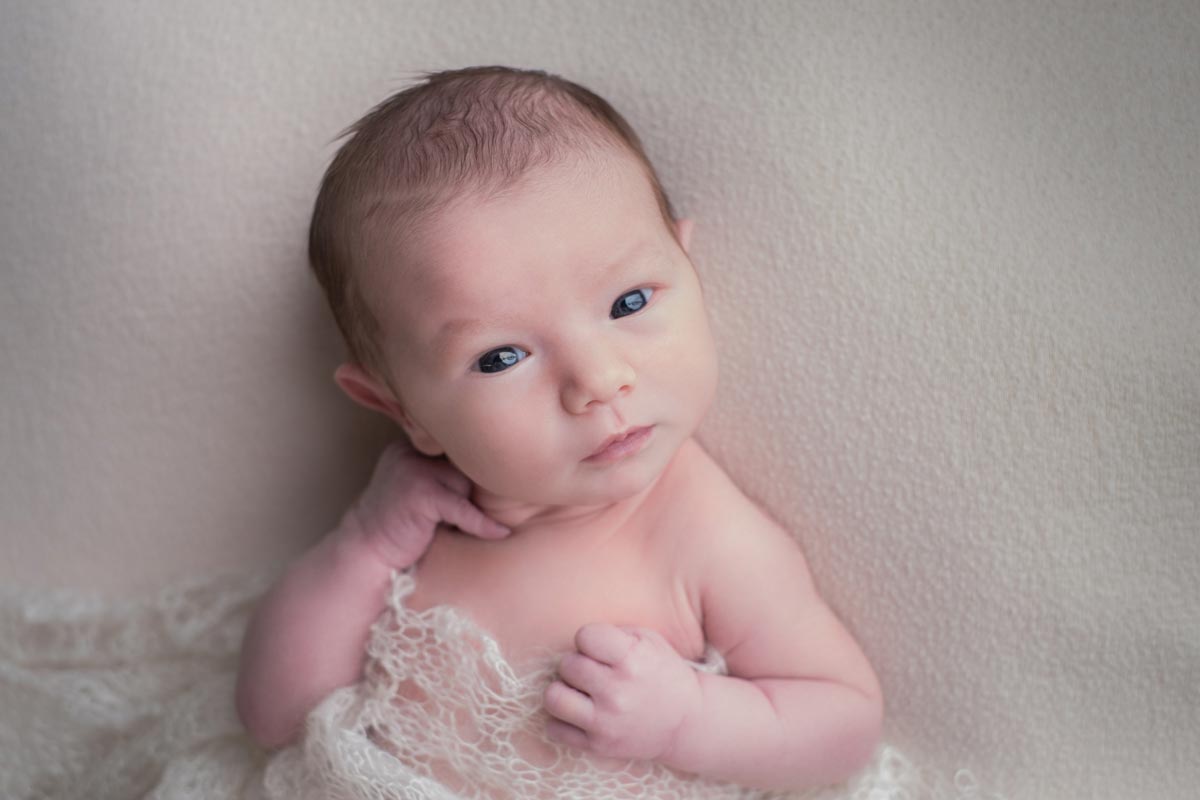Awake baby during newborn photoshoot